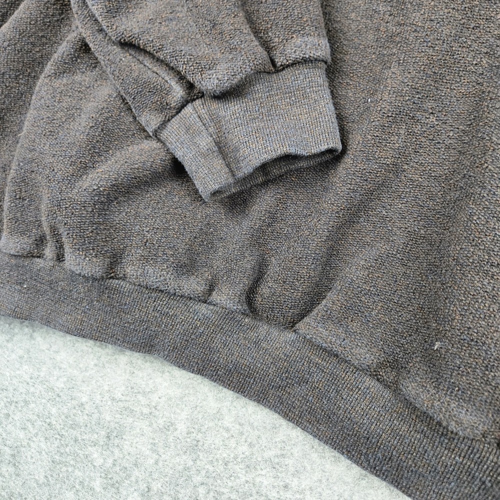 Straight Down Golf Sweater Mens Large Brown Pullover Henley USA Suede Collar - Picture 10 of 11